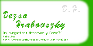 dezso hrabovszky business card